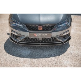 Накладка сплиттер на передний бампер Вар4 на Seat III Cupra / FR рестайл